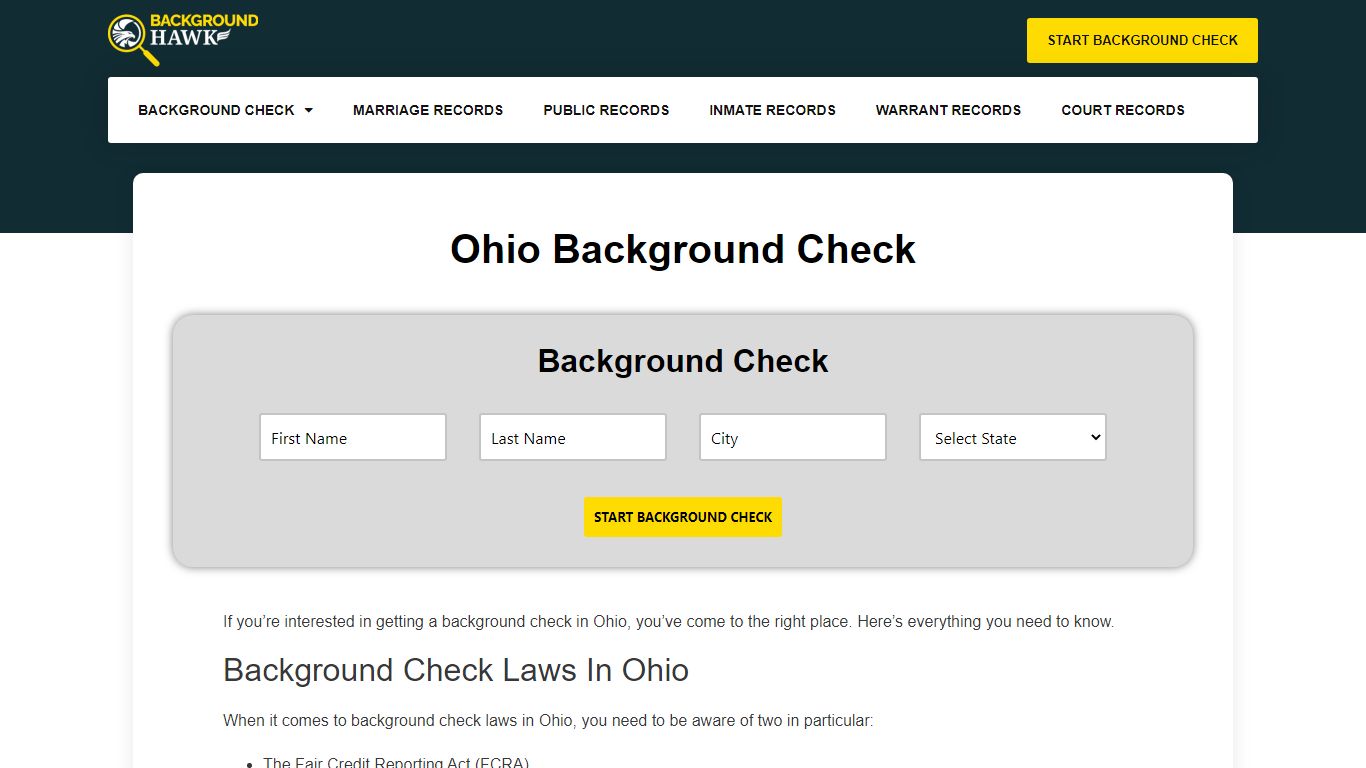 Ohio Background Check
